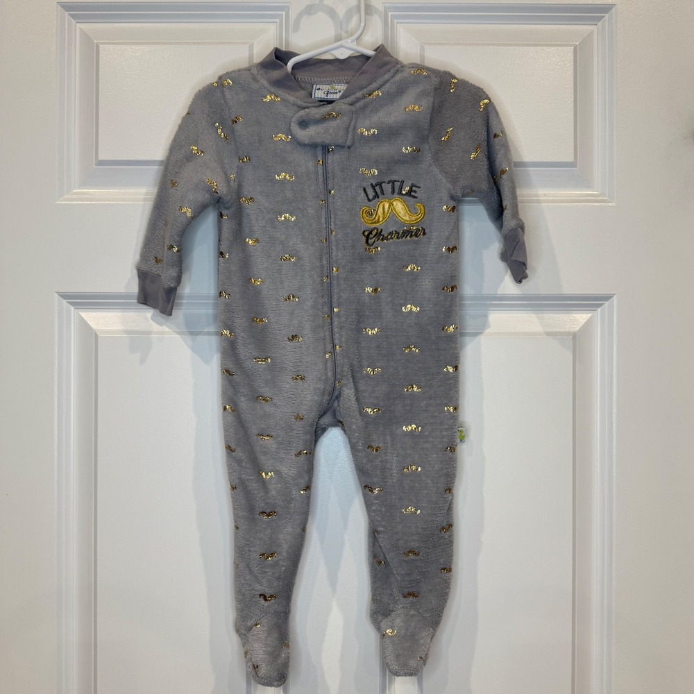 Duck Duck Goose Baby Pajamas Size 6-9M Gray Little Charmer Footed Sleeper